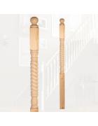 Pine Rope Twist Newel Post with Cap Trade Pack