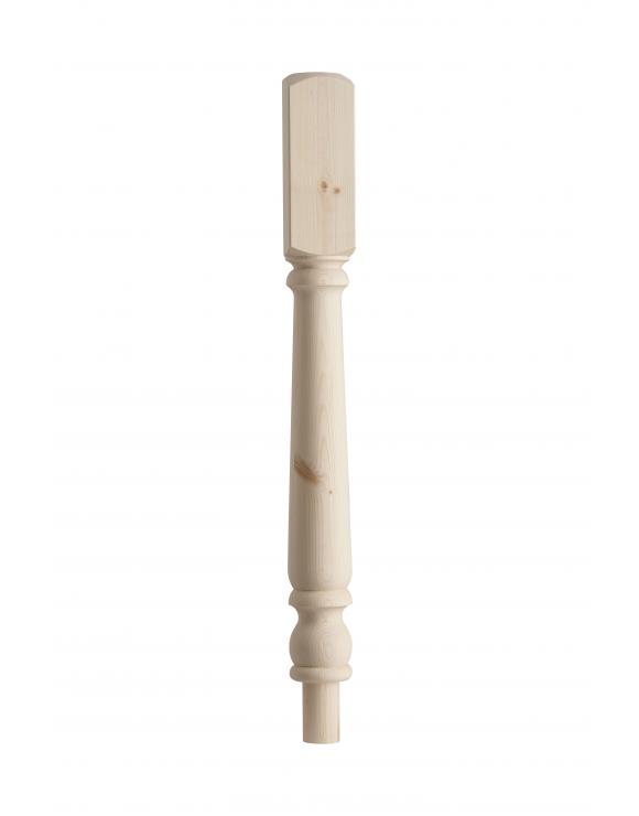 Pine 90mm Turned Colonial Half Newel Post with Spigot Dowel image