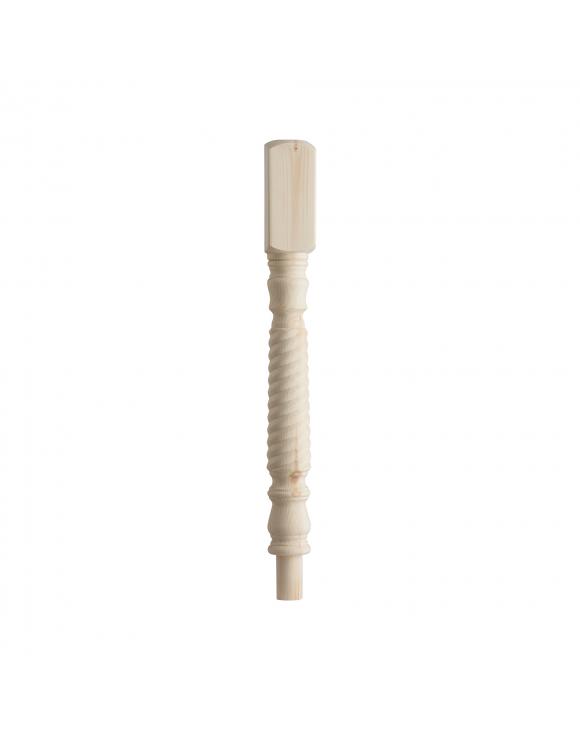 Pine 90mm Barley Twist HALF Newel Post with Spigot Dowel image