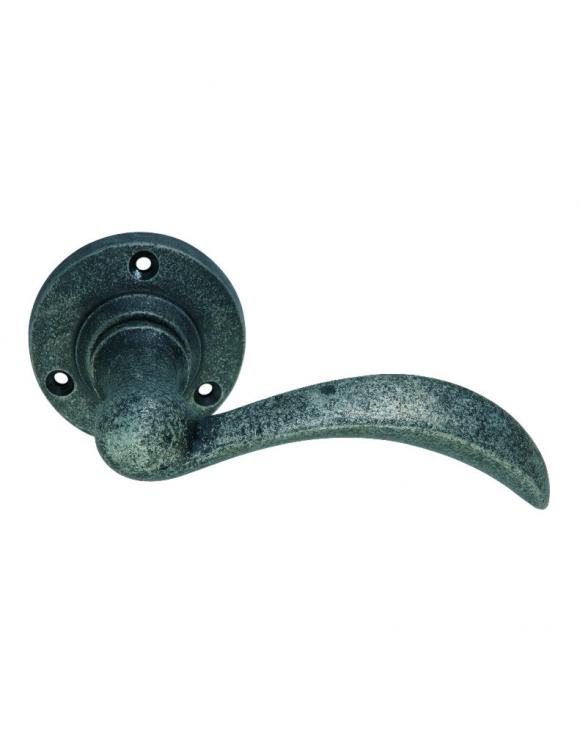 Curved Lever Handle on Round Rose image
