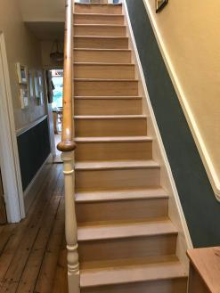A customers stairs after adding stair clad.