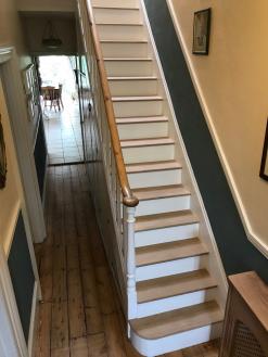 A customers stairs after adding stair clad.