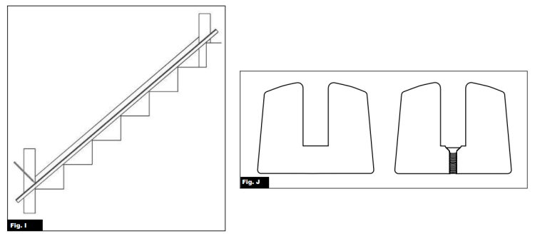 Fig I and J images. The images demonstrate base rail installation.