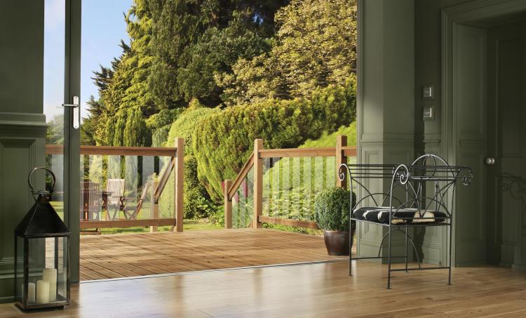 Wood decking in the summer