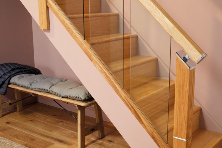 Reflections Glass range of staircase parts including both glass and wood. We stock the glass panels, newel posts, newel caps, handrails, base rails and brackets here on our website.