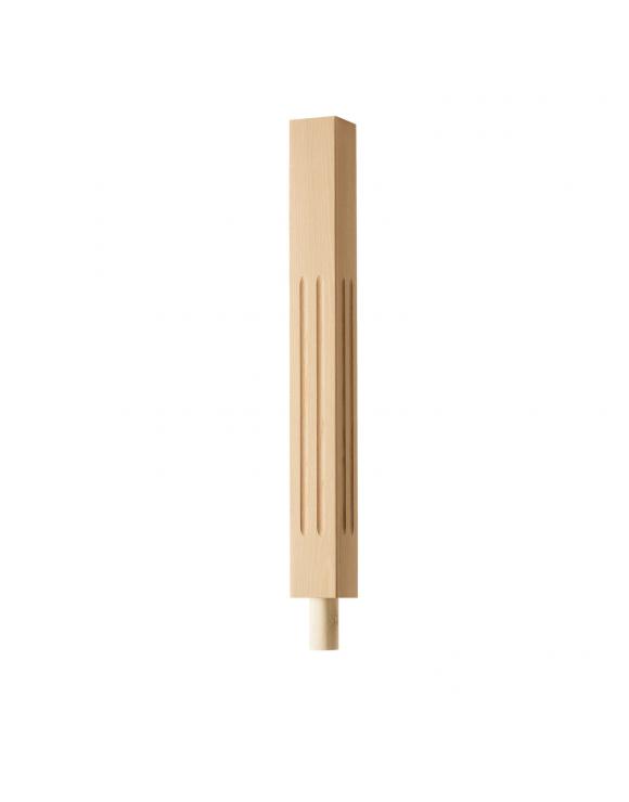 Square Double Fluted Newel Post with Spigot Dowel image