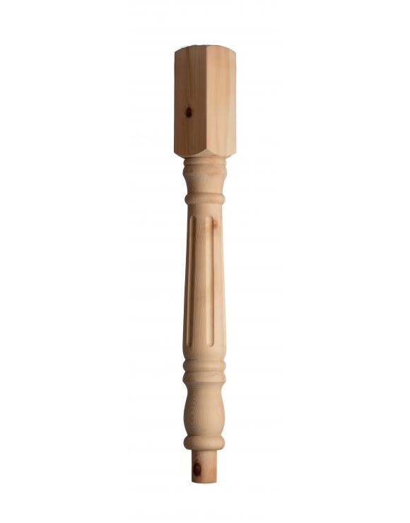 90mm Turned Fluted Newel Post with Spigot Dowel image