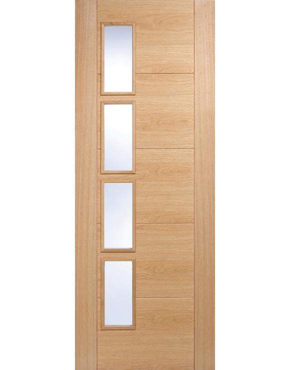 Vancouver Offset Glazed Pre-Finished Oak Internal Door image