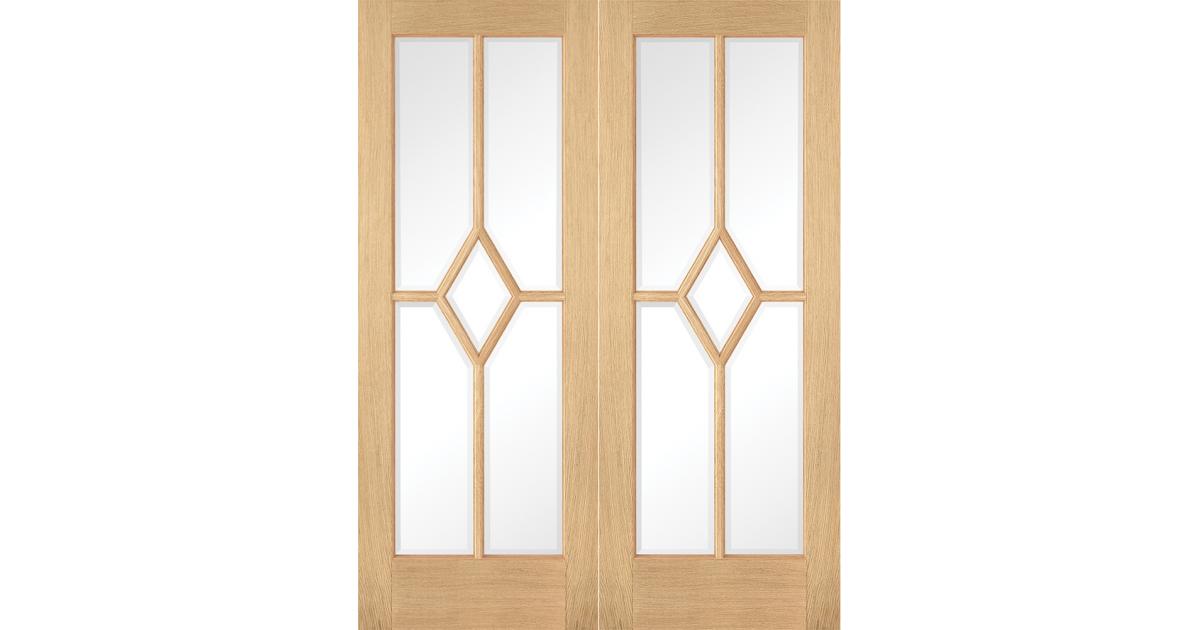 Reims PreFinished Glazed Oak Internal Door Pairs Blueprint Joinery