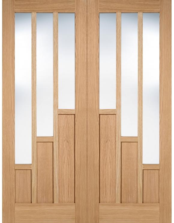 Coventry Glazed Pairs Pre-Finished Oak Internal Door image
