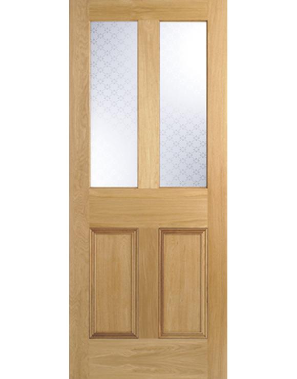 Malton Glazed Screenprint Oak Internal Door image