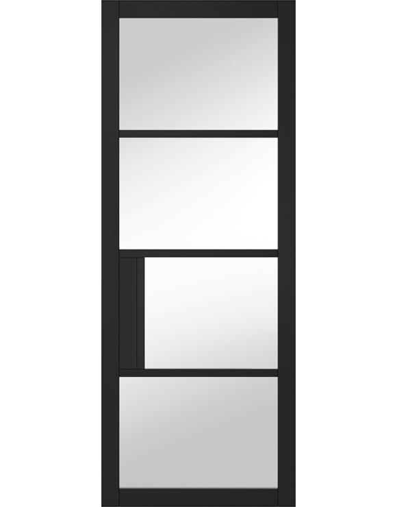 Chelsea Black Primed Clear Glazed Internal Door image