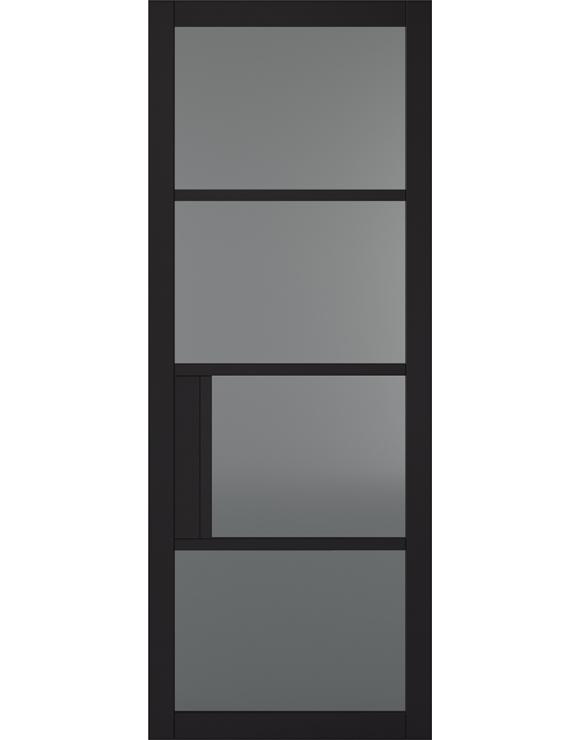 Chelsea Black Primed Tinted Glazed Internal Door image