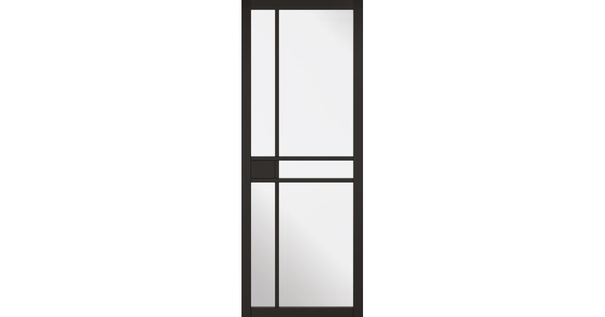 Greenwich Black Primed Glazed Internal Door Blueprint Joinery