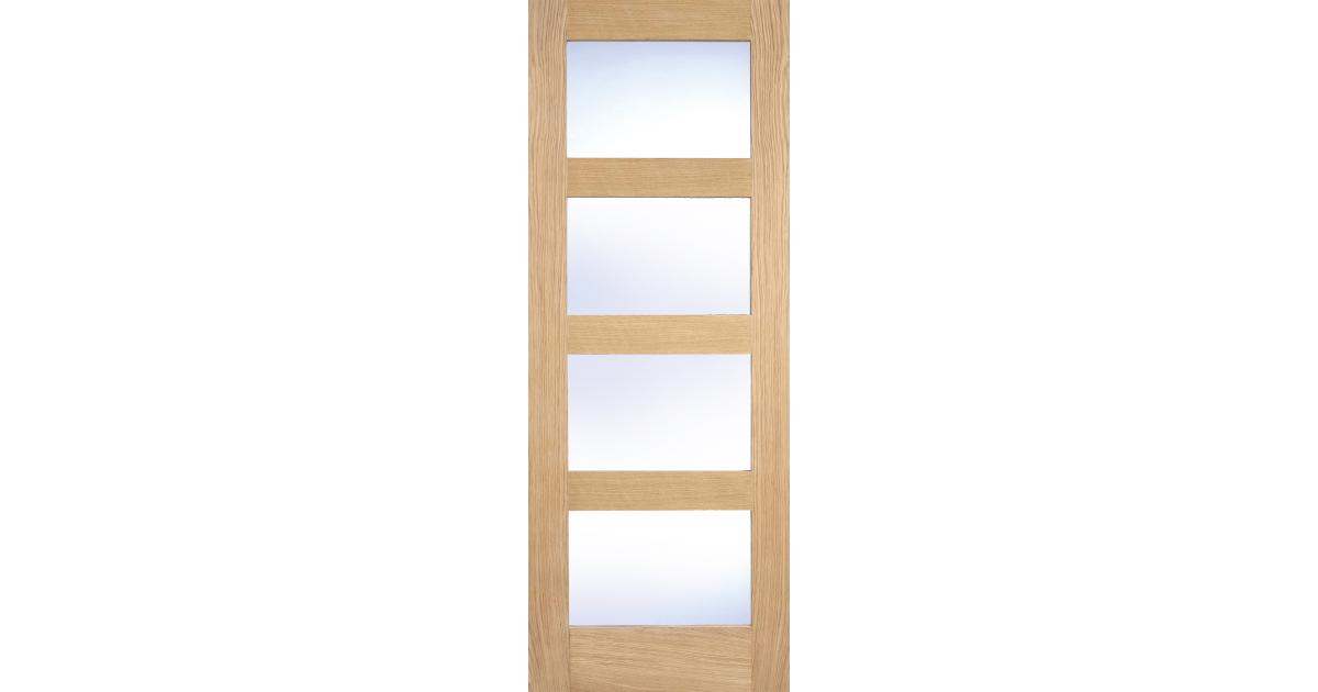 Shaker Clear Glazed 4L Pre Finished Oak Internal Door Blueprint Joinery   File 19152 2d8e4a1700263da89a187f7a634a52fd 