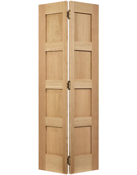 Shaker 4 Panel Bi-Fold Oak Internal Door image