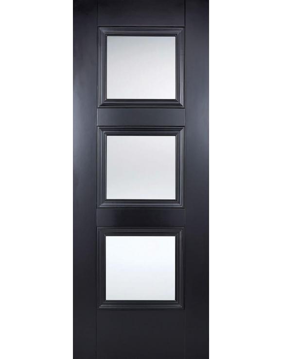 Amsterdam Black Primed Glazed Internal Door image