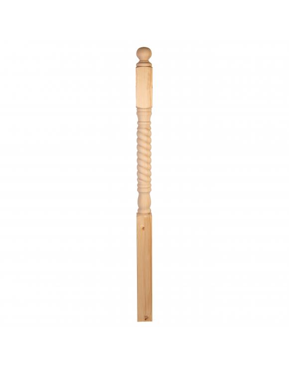 Pine Rope Twist Newel Post with Cap Trade Pack image