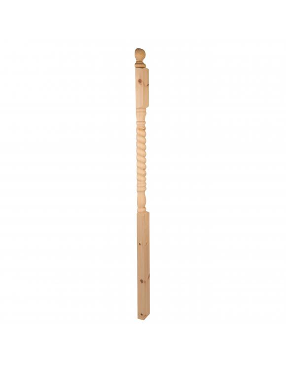 Pine Rope Twist Newel Post with Cap Trade Pack image