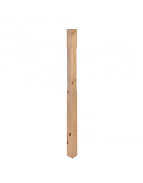 Pine 90mm Stop Chamfered Half Newel Post 1500mm image