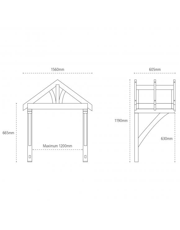 White Primed Apex Porch Canopy 1560mm image