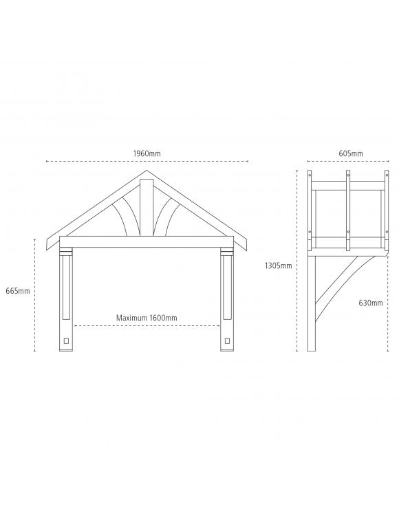 Pine Apex Porch Canopy 1960mm image