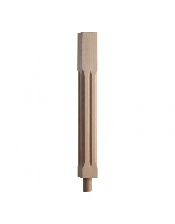 90mm Chamfered Fluted Newel Post with Spigot Dowel image