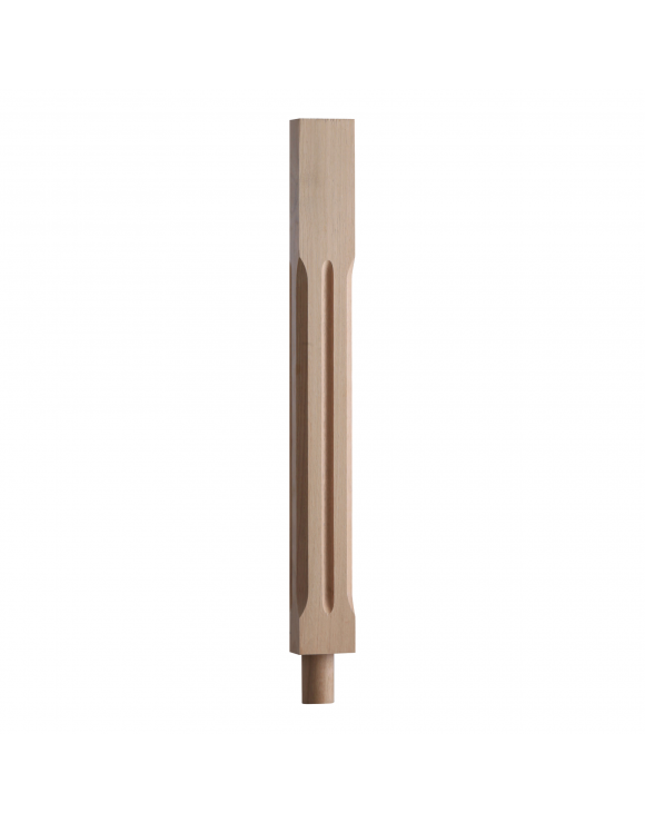 90mm Chamfered Fluted Newel Post with Spigot Dowel image