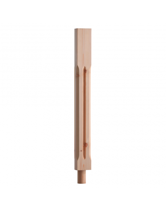 90mm Chamfered Fluted Newel Post with Spigot Dowel image