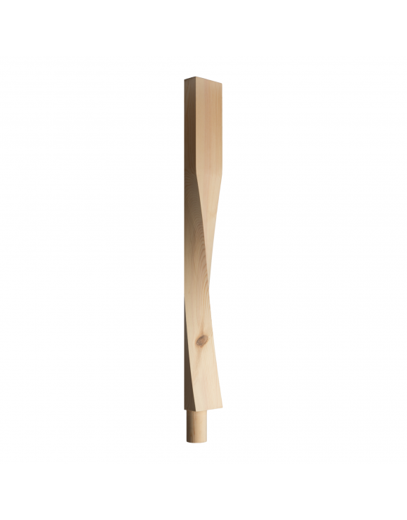 90mm Contemporary Twist Newel Post with Spigot Dowel image