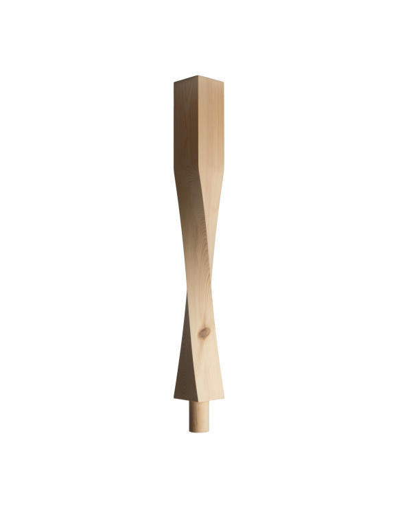 90mm Contemporary Twist Newel Post with Spigot Dowel image