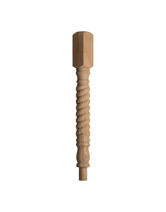 90mm Twisted Rolling Pin Newel Post with Spigot Dowel image