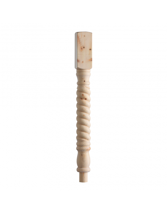 90mm Twisted Rolling Pin Newel Post with Spigot Dowel image