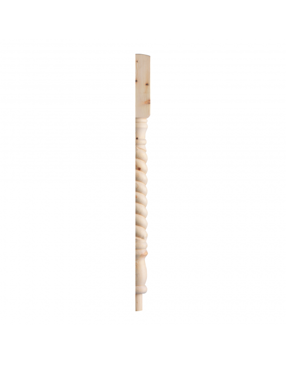 90mm Twisted Rolling Pin Newel Post with Spigot Dowel image