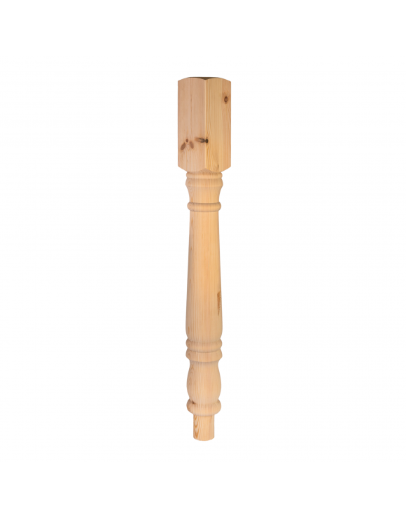 Pine 90mm Turned Colonial Newel Post with Spigot Dowel image