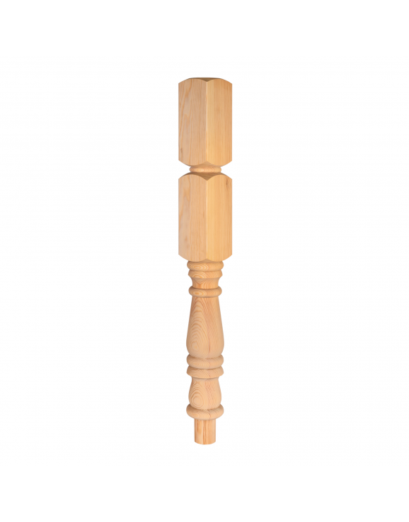 90mm Colonial Turned Newel Post with Spigot Dowel image