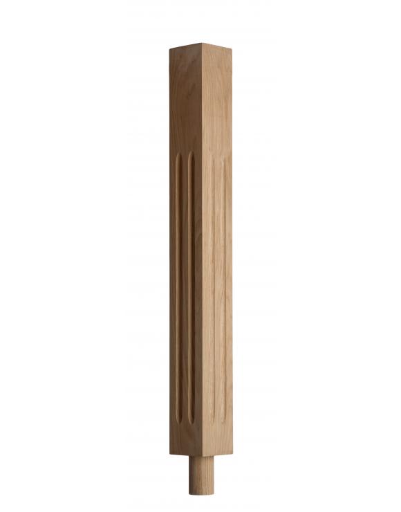 Square Double Fluted Newel Post with Spigot Dowel image