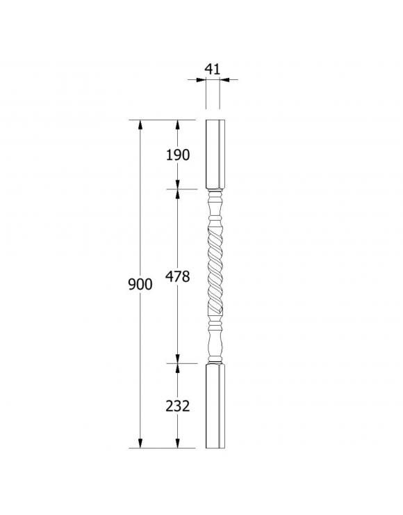 41mm Barley Twist Stair Spindle image