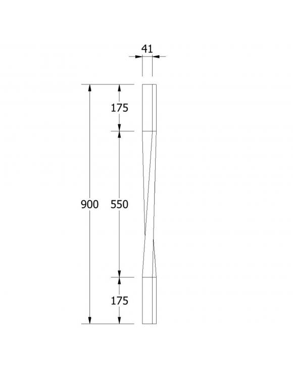 41mm Contemporary Square Twist Stair Spindle image