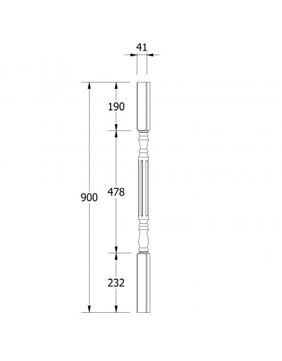 41mm Fluted Rolling Pin Spindle image