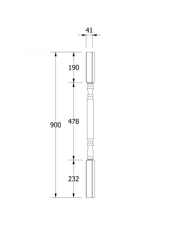 41mm Classic Rolling Pin Stair Spindle image