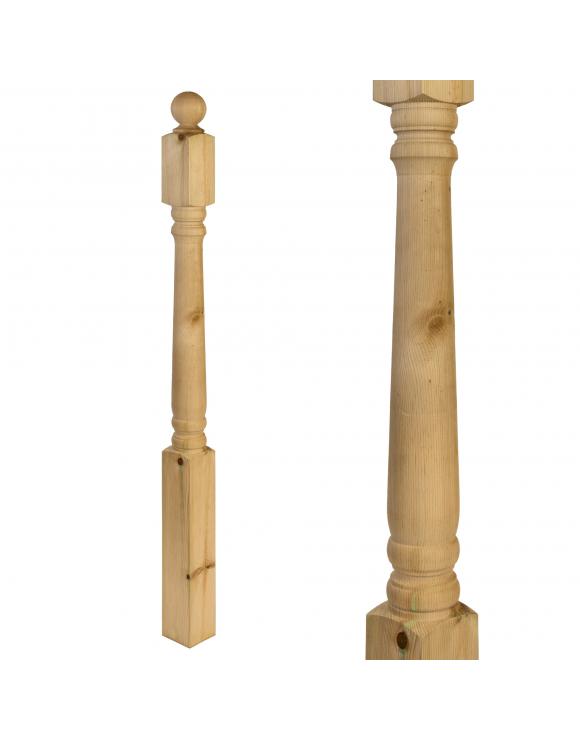 Treated Softwood Colonial Turned Decking Newel Post With Cap image