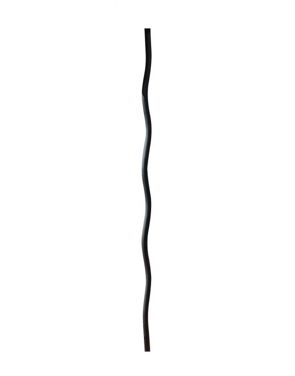 Contemporary Black Iron Wavey Round Landing Spindle - image