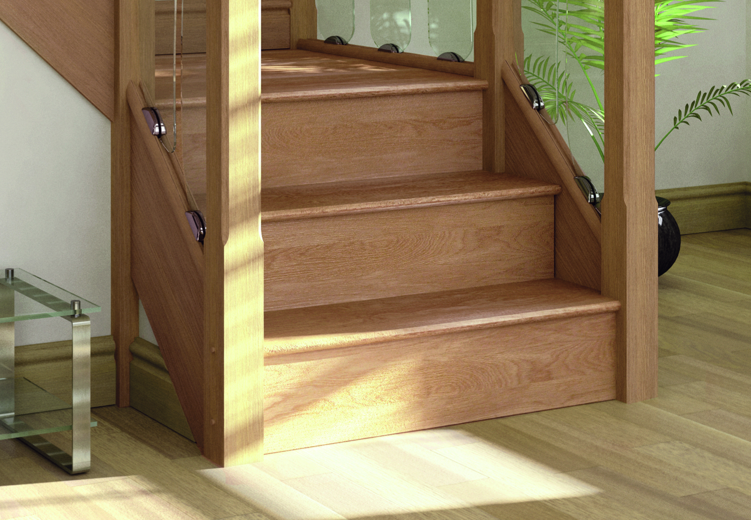 light oak stair cladding